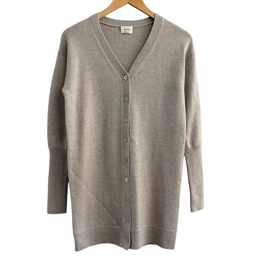Aritzia Wilfed Oversized Cardigan Sweater Womens Size XXS Merino Wool Minimalist